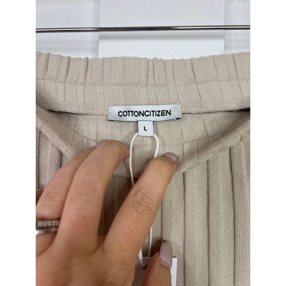 NWT Cotton Citizen Pull On Ribbed Knit Stretch The Capri Maxi Skirt Oatmeal - Picture 6 of 8
